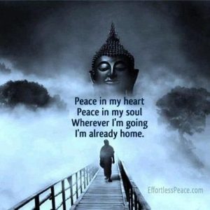 Peace in my heart Peace in my soul Wherever I'm going I'm already home - Buddha